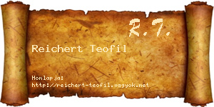 Reichert Teofil névjegykártya